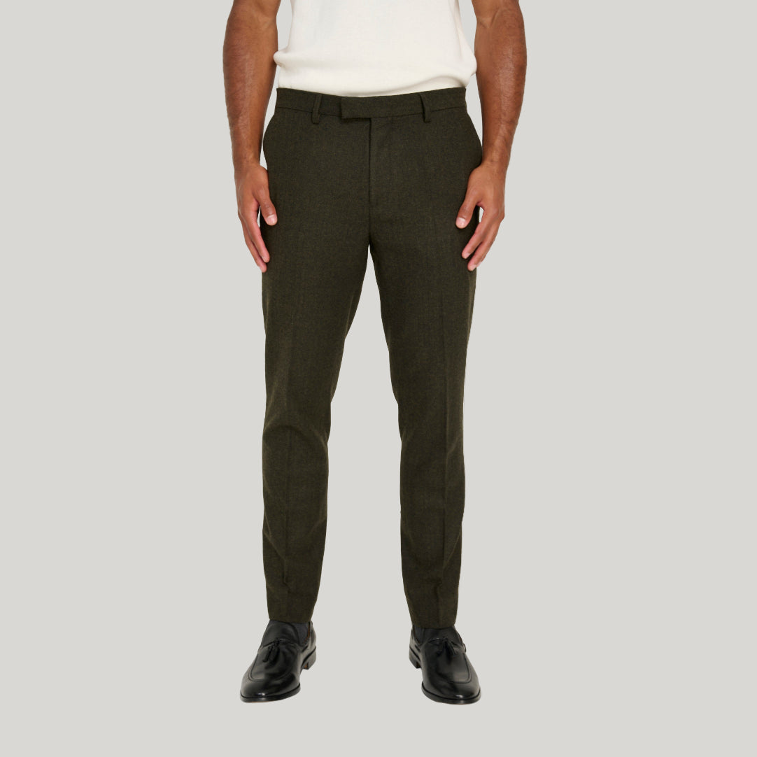 Henry Tweed Trousers in Olive RRP £89
