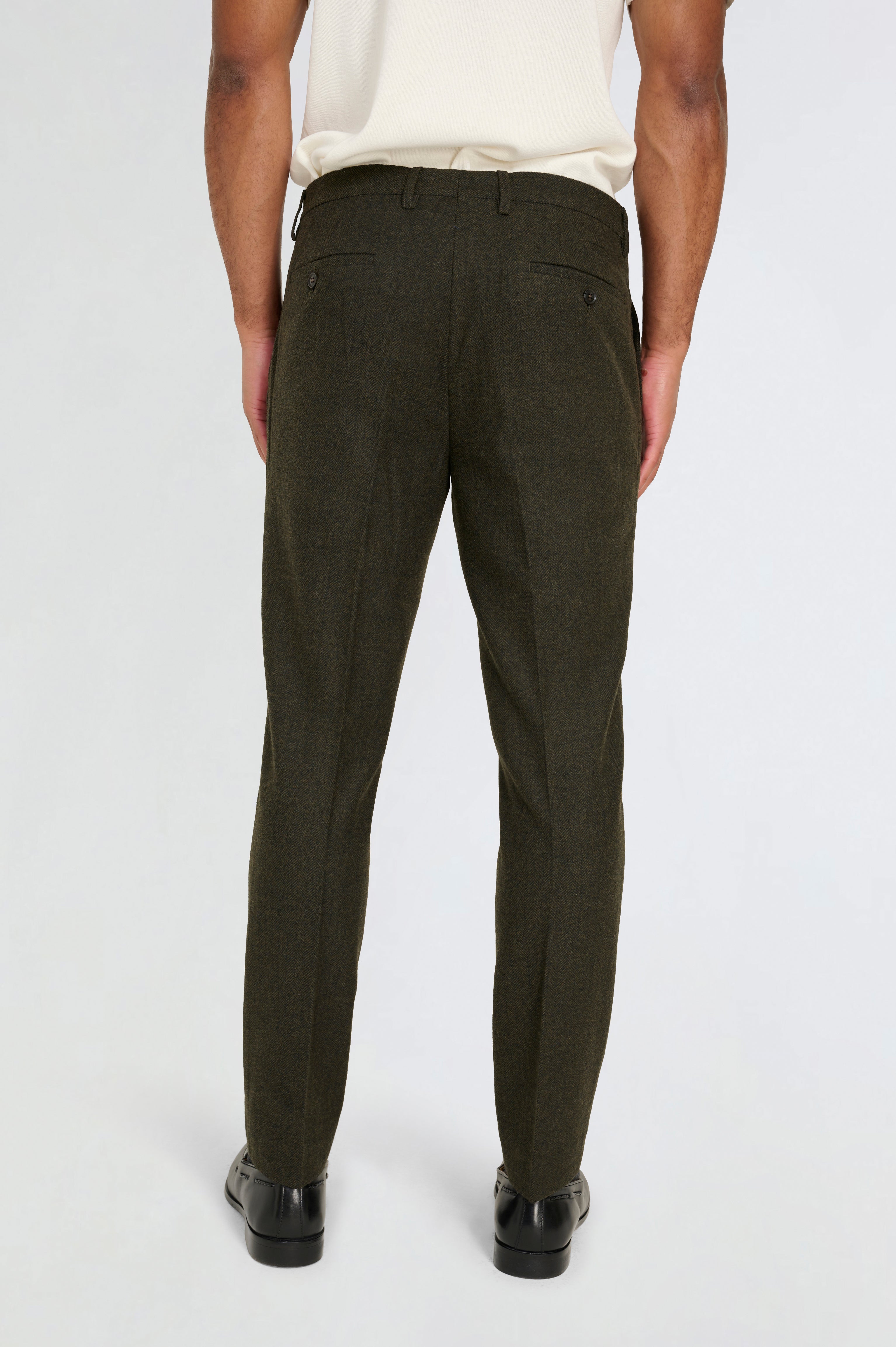 Henry Tweed Trousers in Olive RRP £89