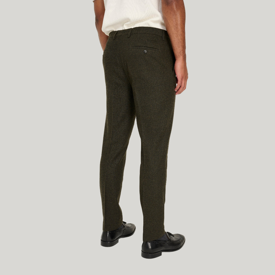 Henry Tweed Trousers in Olive RRP £89