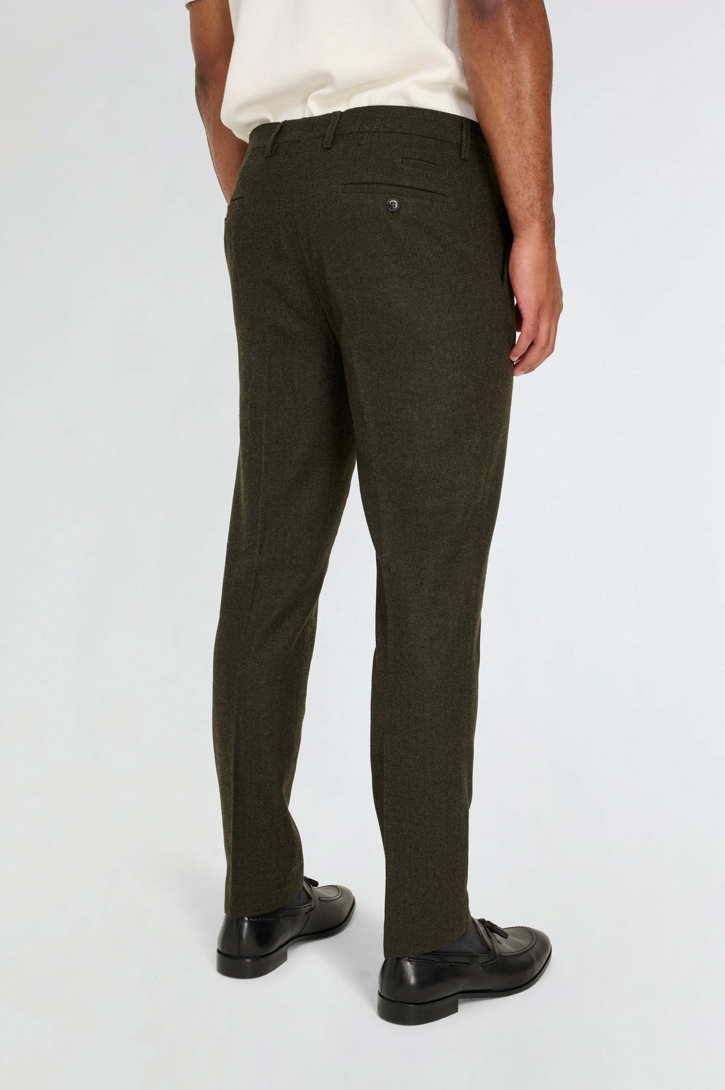 Henry Tweed Trousers in Olive RRP £89