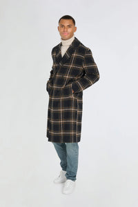 Jacob Fashion Wool Coat with Check Print RRP £179