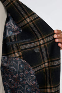 Jacob Fashion Wool Coat with Check Print RRP £179