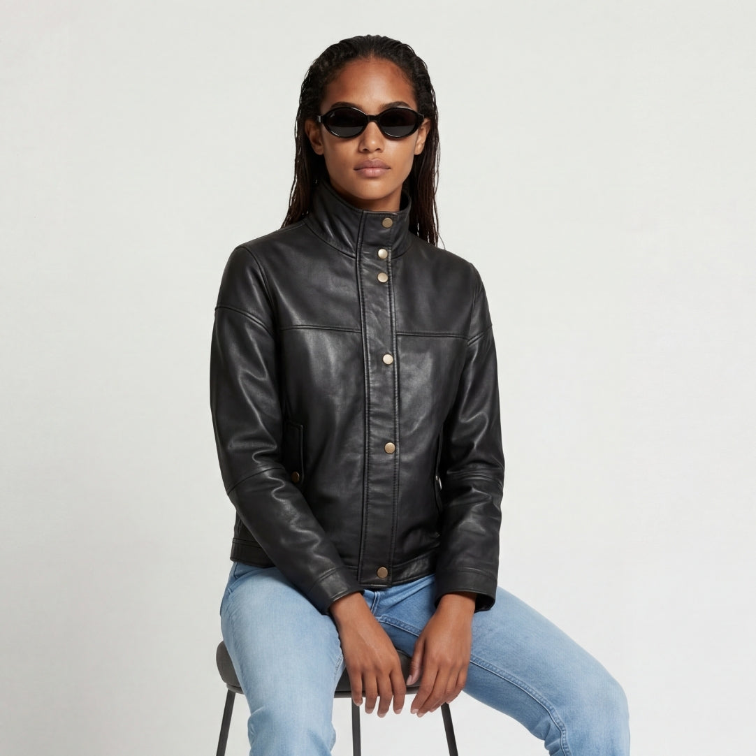 Leather Jacket in Black RRP £259