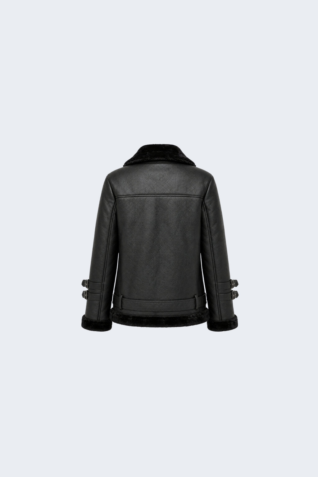 Elle Ines Faux-Shearling Biker Jacket Black RRP £289