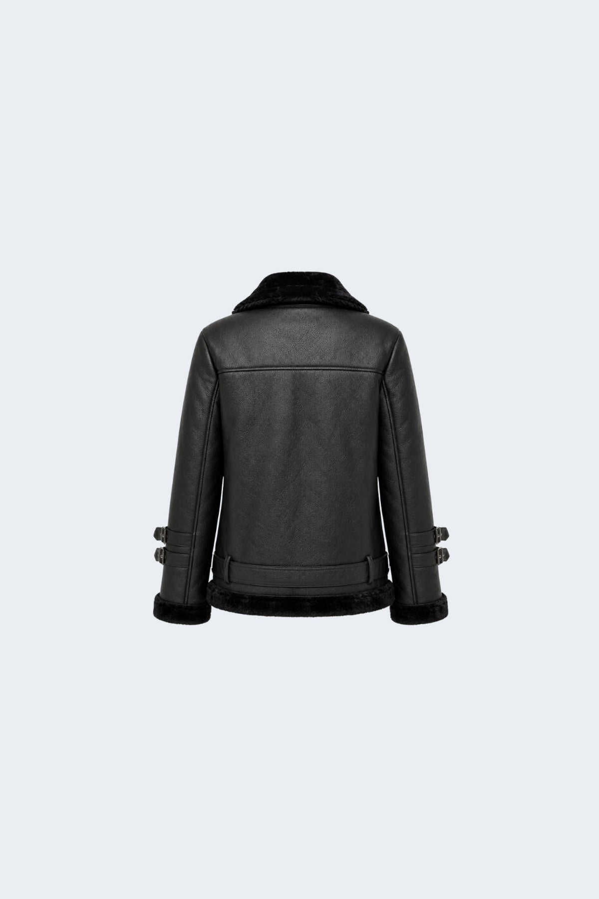 Elle Ines Faux-Shearling Biker Jacket Black RRP £289