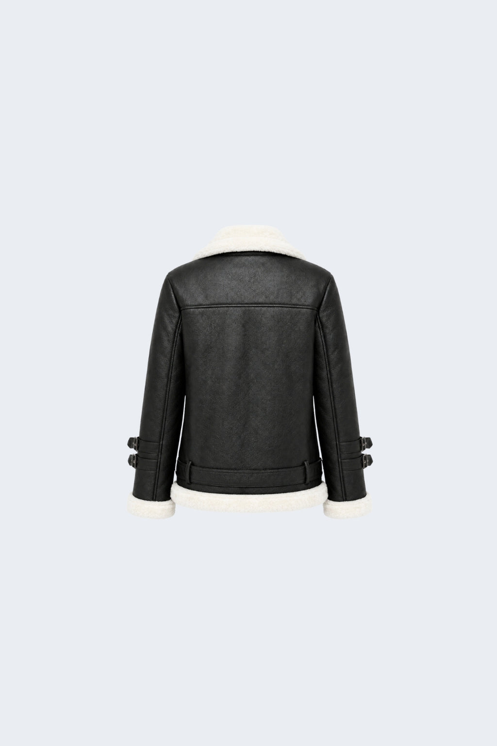 Elle Ines Faux-Shearling Biker Jacket  Black/White RRP £289