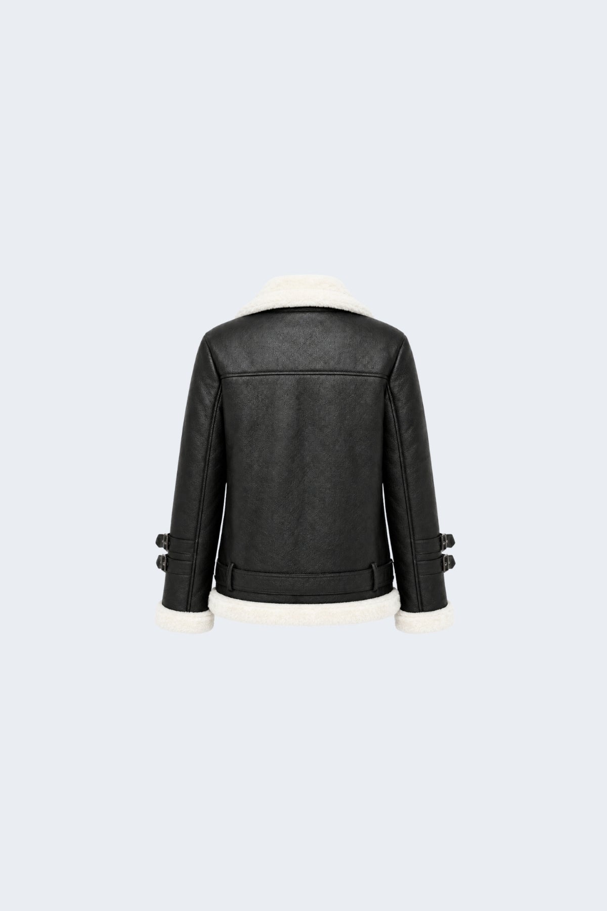 Elle Ines Faux-Shearling Biker Jacket  Black/White RRP £289