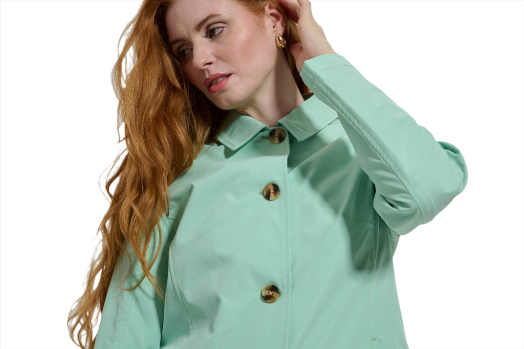 Jennifer Single Breasted Basic Mac in Mint RRP £159