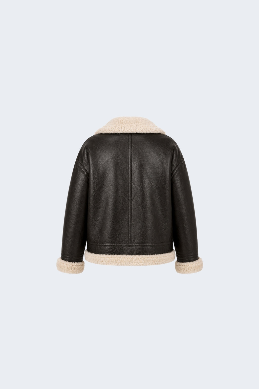 Elle Jocelyn Faux-Shearling Aviator Jacket Brown RRP £269