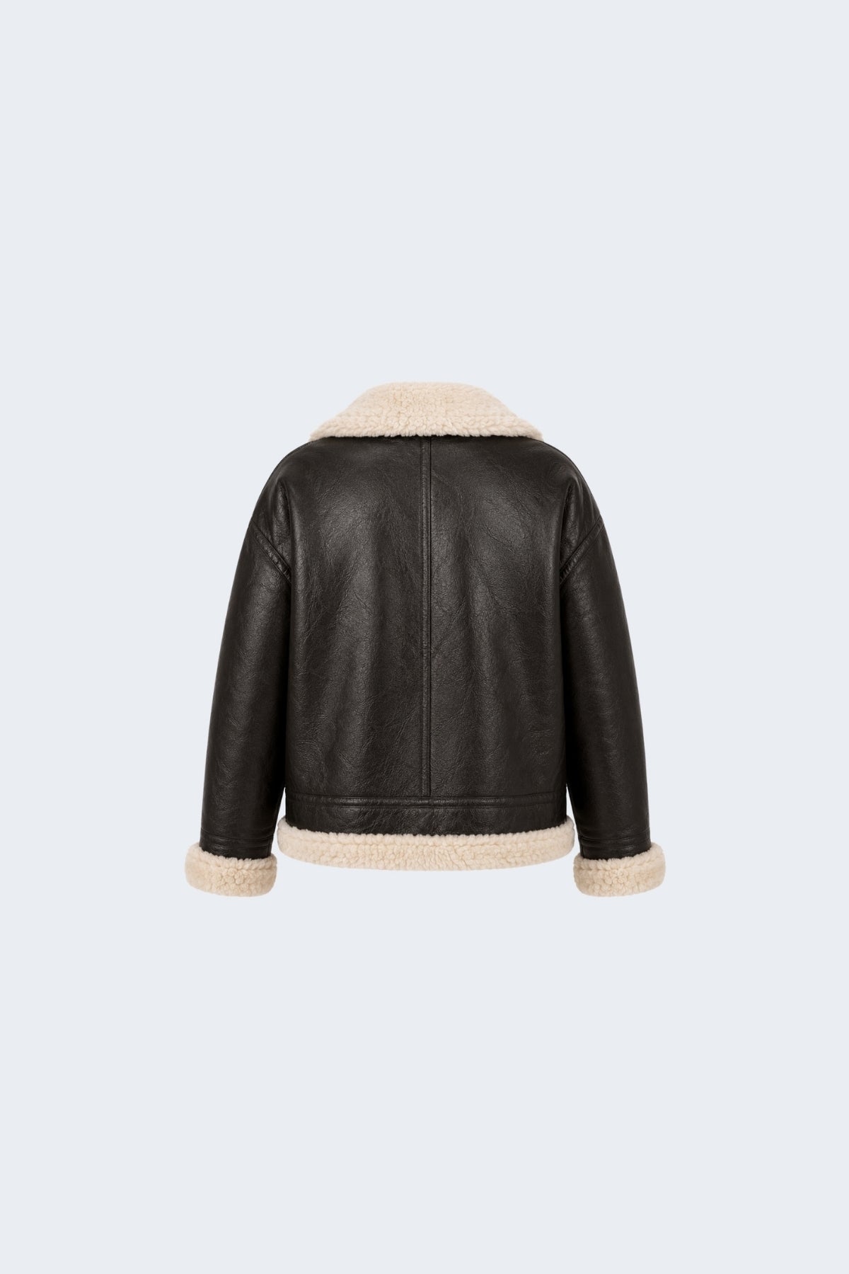 Elle Jocelyn Faux-Shearling Aviator Jacket Brown RRP £269