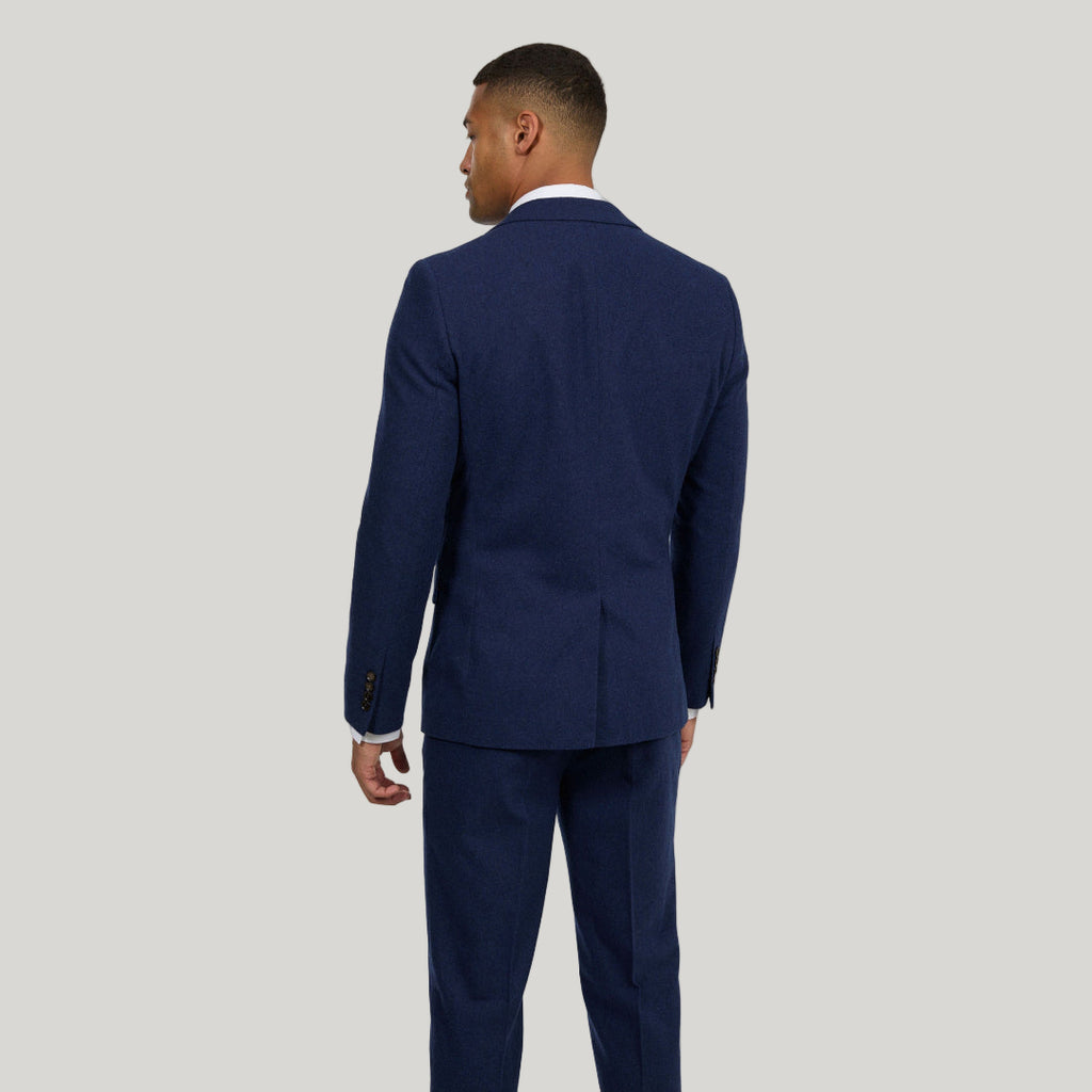 Eton Wool Tweed Three Piece Slim Fit Suit in Navy RRP £299