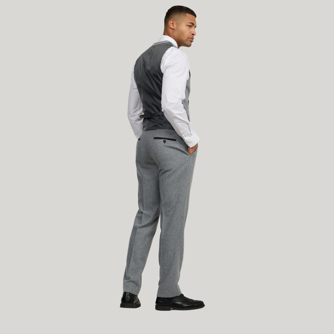 Eton Wool Tweed Three Piece Slim Fit Suit in Grey RRP £299