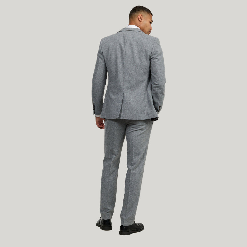 Eton Wool Tweed Three Piece Slim Fit Suit in Grey RRP £299