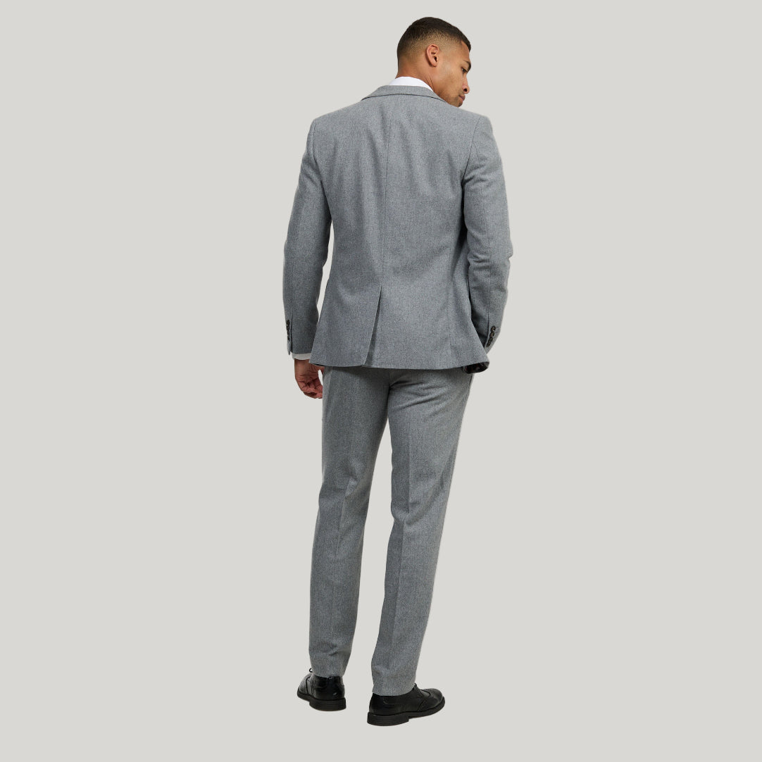 Eton Wool Tweed Three Piece Slim Fit Suit in Grey RRP £299