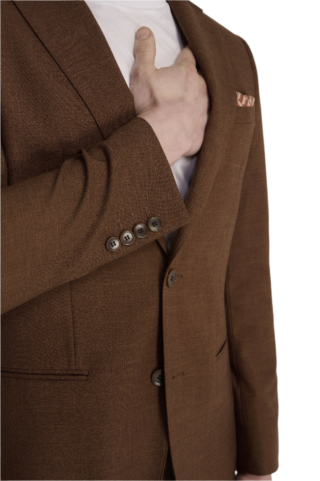 Sandro Slim Fit Linen Look Suit Jacket in Rust RRP £129