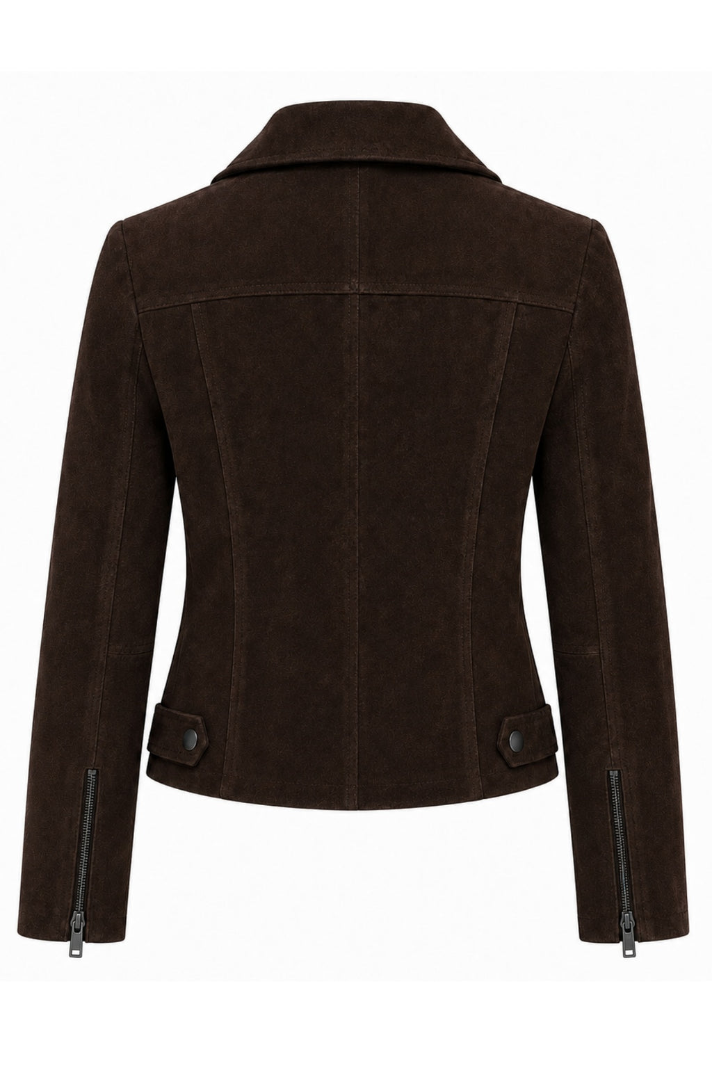 Lux Calf Suede Leather Biker Jacket in Chestnut RRP £489
