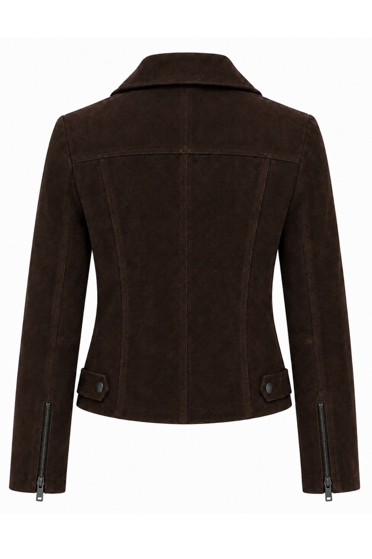 Lux Calf Suede Leather Biker Jacket in Chestnut RRP £489