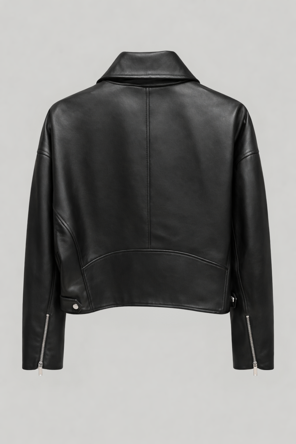 Leather Biker Jacket in Black RRP £259