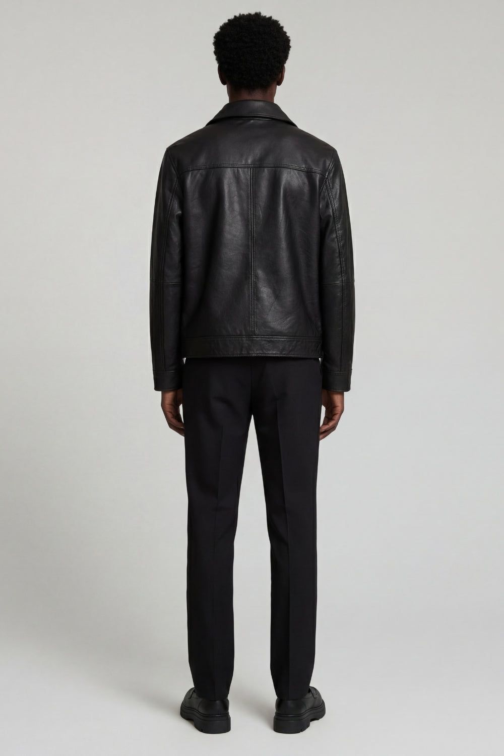 Reece Harrington Leather Jacket in Black RRP £269