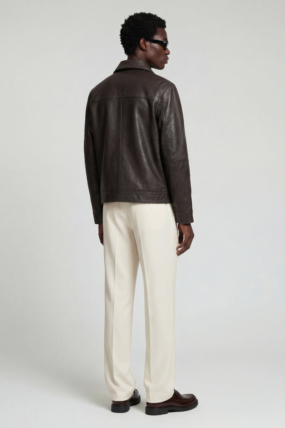 Reece Harrington Leather Jacket in Brown RRP £269