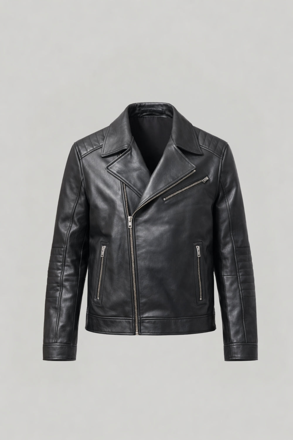 Jude Leather Biker Jacket in Black RRP £269