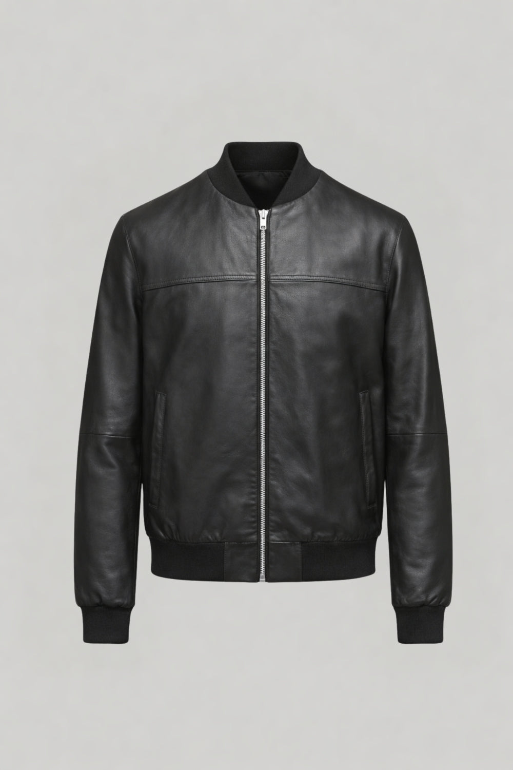 Leather Bomber Jacket in Black RRP £269