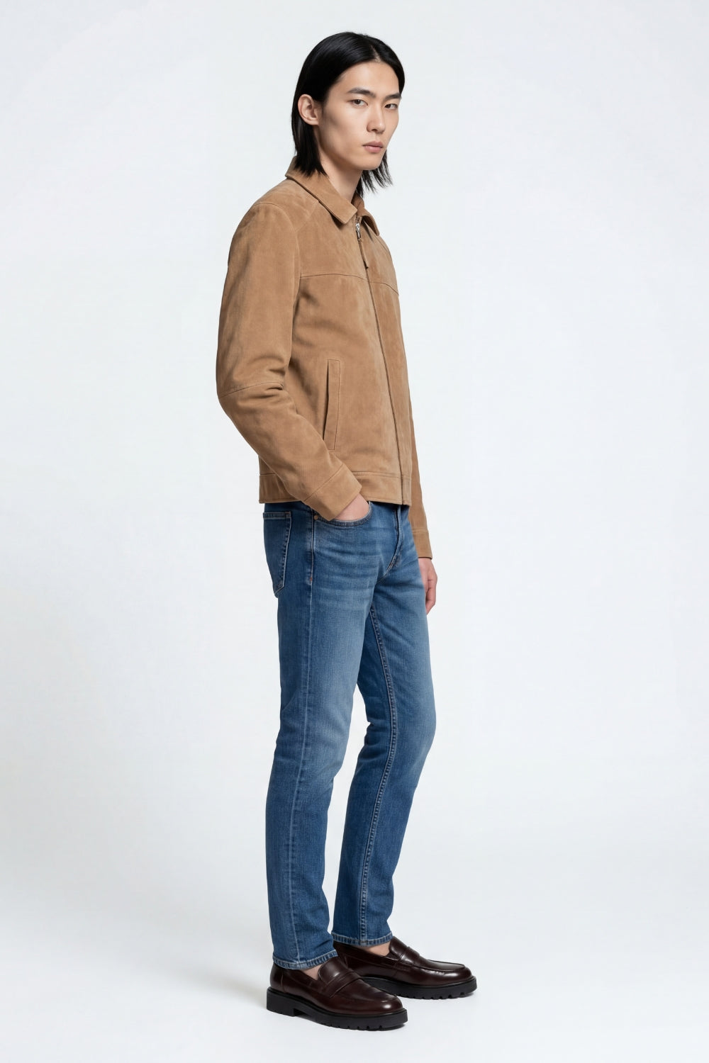 Suede Jacket in Camel RRP £299