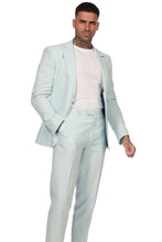 Load image into Gallery viewer, Lukus Two Piece Linen Suit in Pale Blue RRP £299
