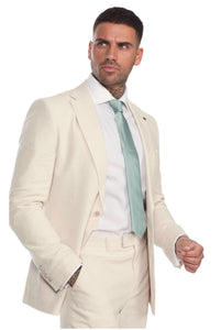 Lukus Two Piece Linen Suit in Beige RRP £299