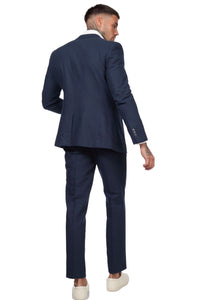 Lukus Two Piece Linen Suit in Navy RRP £299