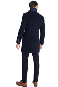 Greyson Single Breasted Navy Wool Coat RRP £135