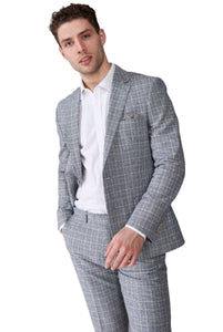 Harry brown Eli Grey Check Two Piece Linen Suit RRP £239