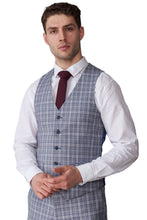 Load image into Gallery viewer, Harry Brown Ellis Grey &amp; Blue Check Three Piece Suit RRP £299
