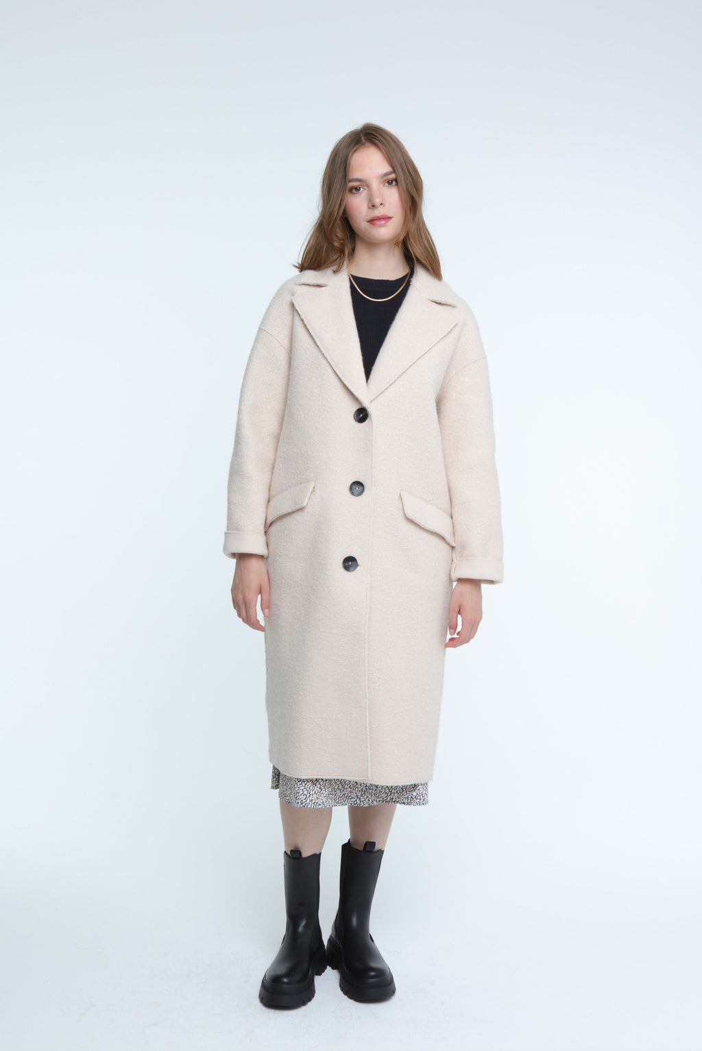 Elle Ladies Beatrix Faux Boiled Wool in cream RRP £229