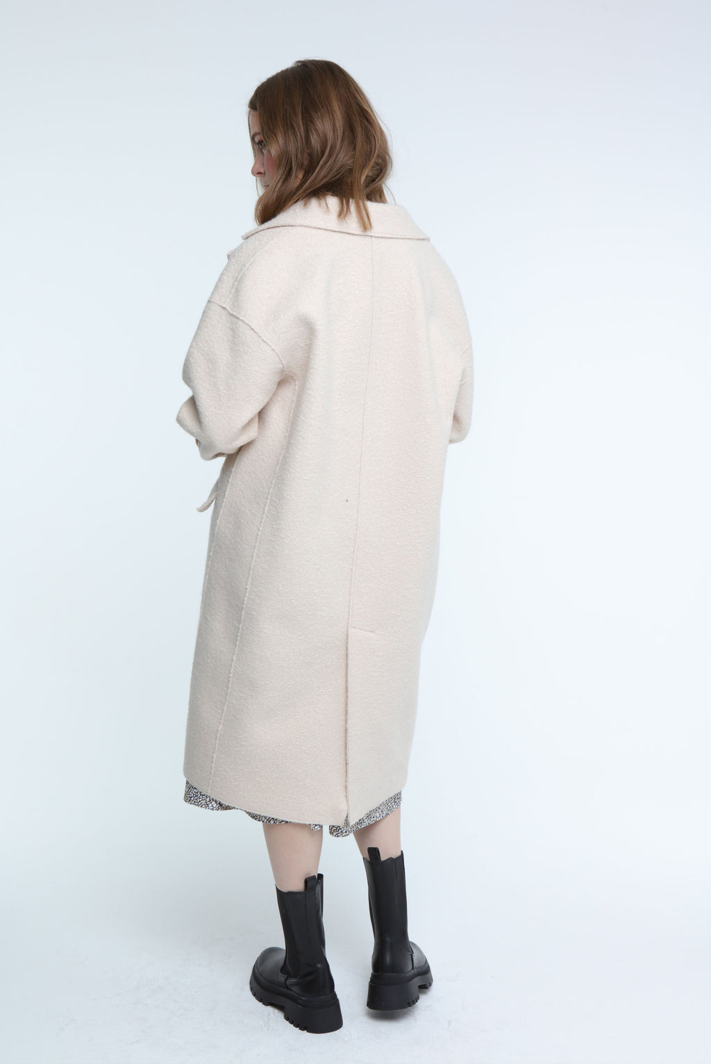 Elle Ladies Beatrix Faux Boiled Wool in cream RRP £229