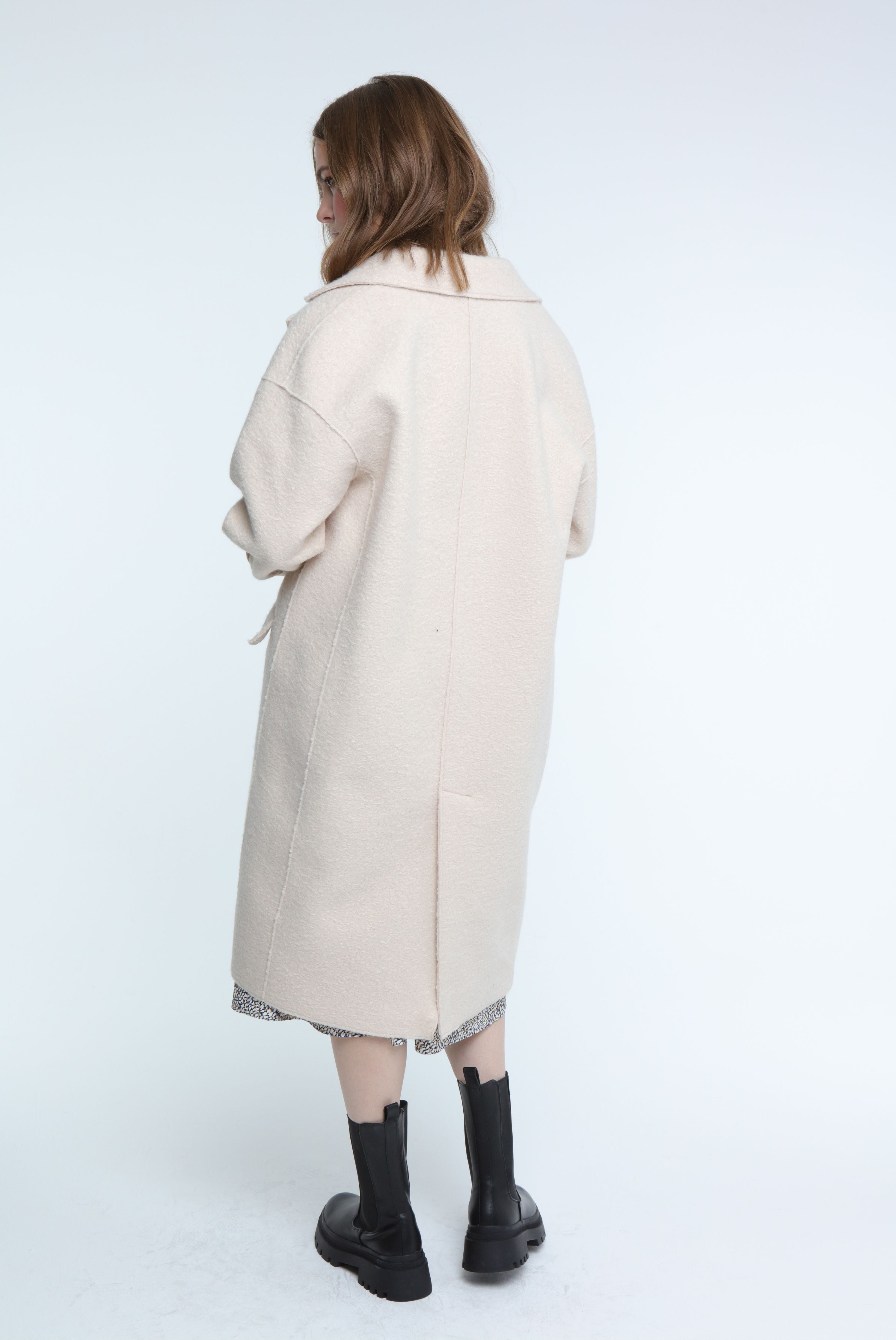 Elle Ladies Beatrix Faux Boiled Wool in cream RRP £229