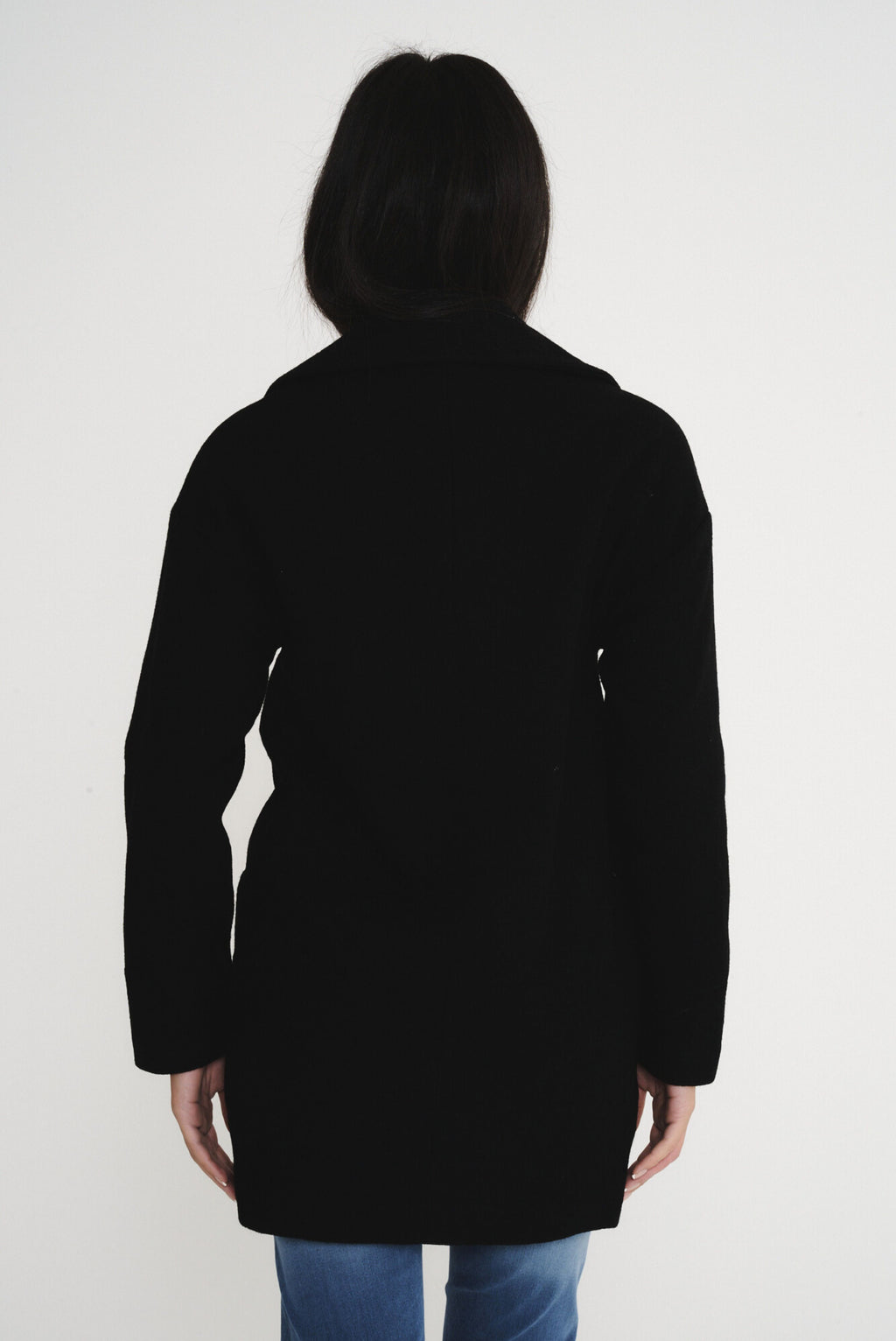 Elle Ladies Alice Wool Coat in Black RRP £179