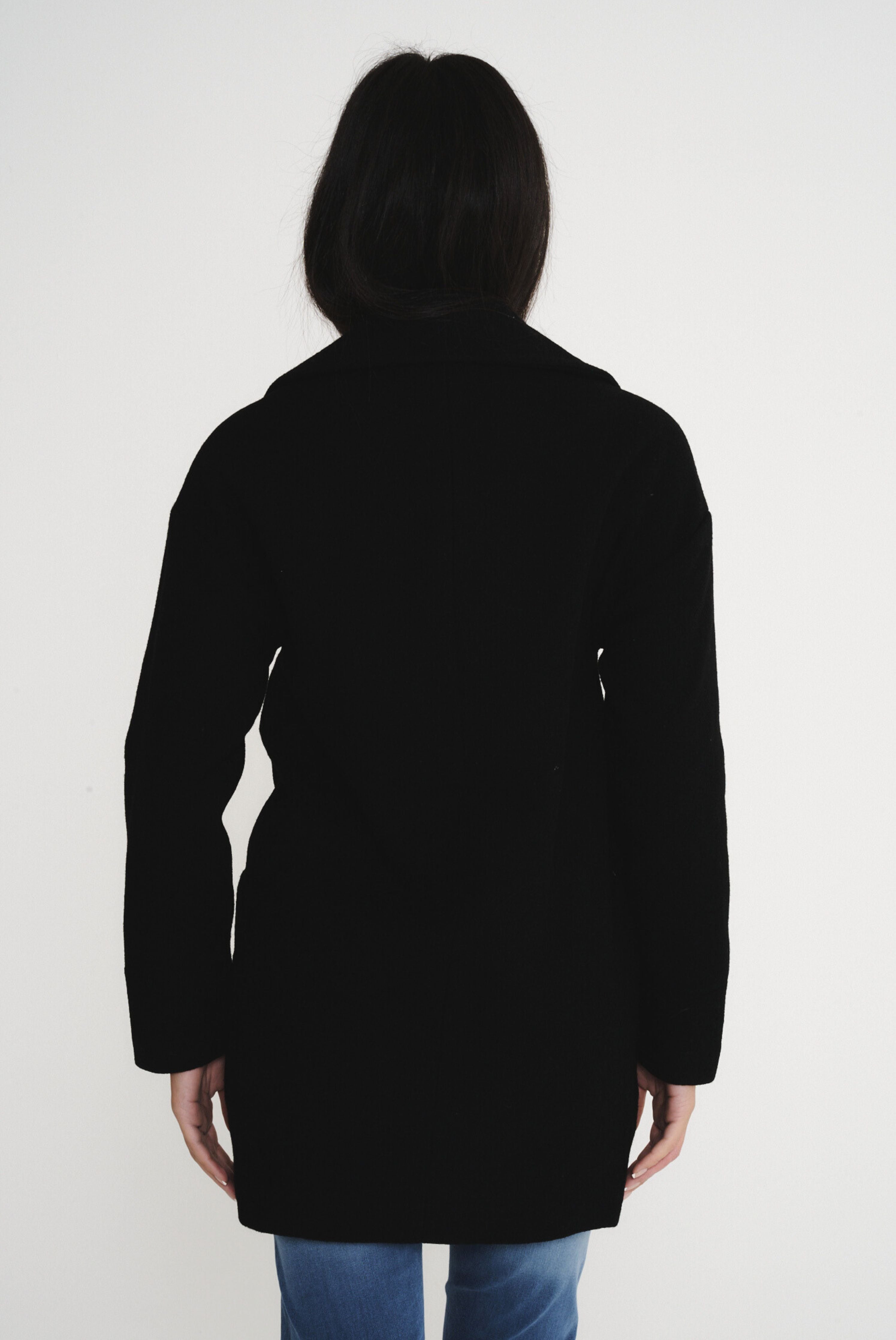 Elle Ladies Alice Wool Coat in Black RRP £179