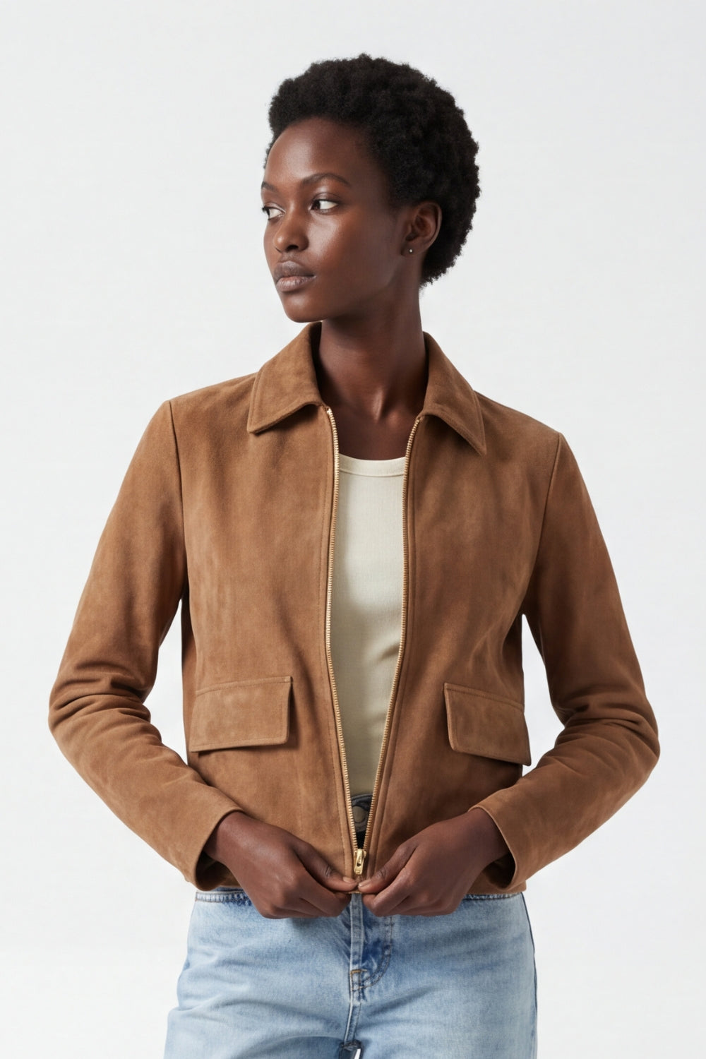 Suede Jacket in Camel RRP £289