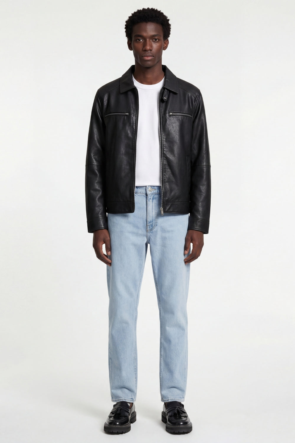 Harrington Leather Jacket in Black RRP £269