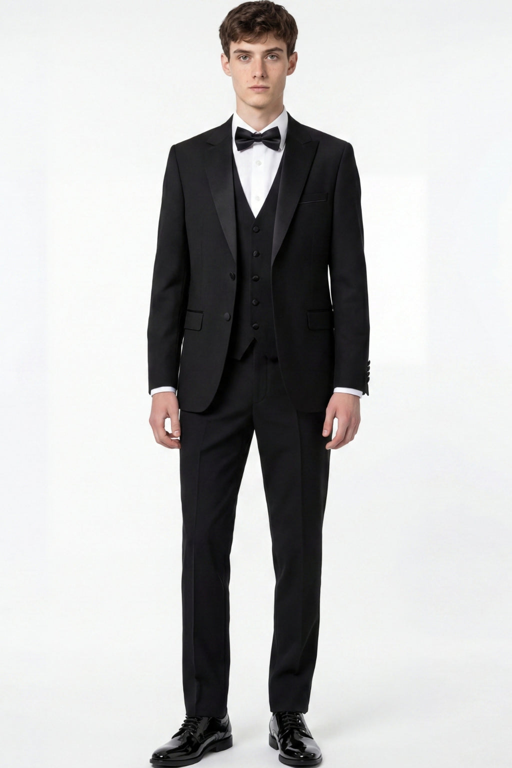 Raffi Harry Brown Tux Suit Waistcoat in Black RRP £40