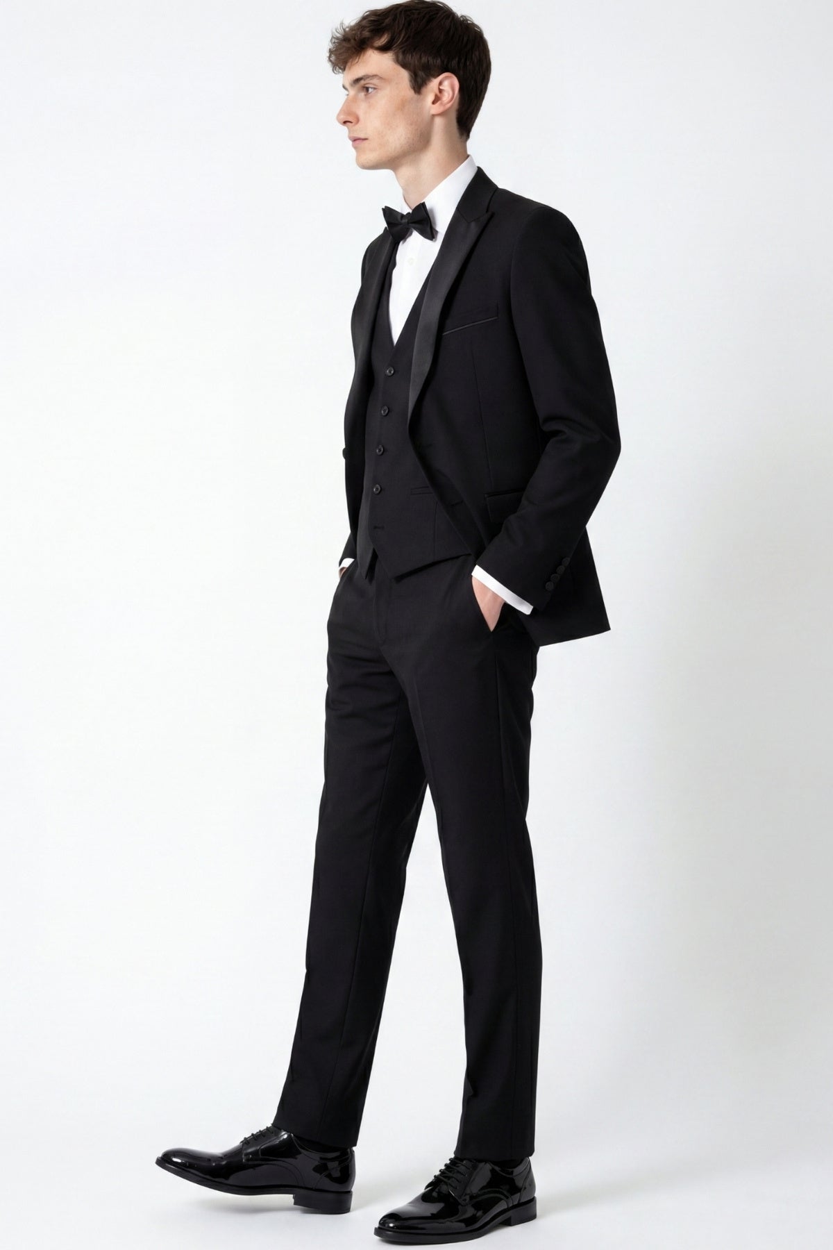 Raffi Harry Brown Tux Suit Jacket in Black RRP £110