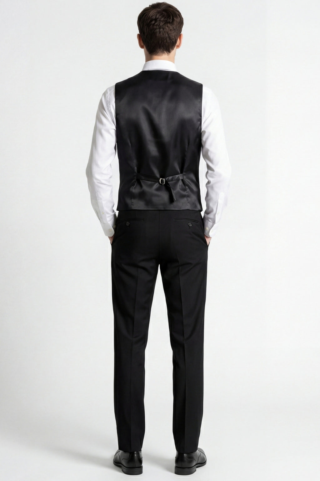 Raffi Harry Brown Tux Suit Waistcoat in Black RRP £40