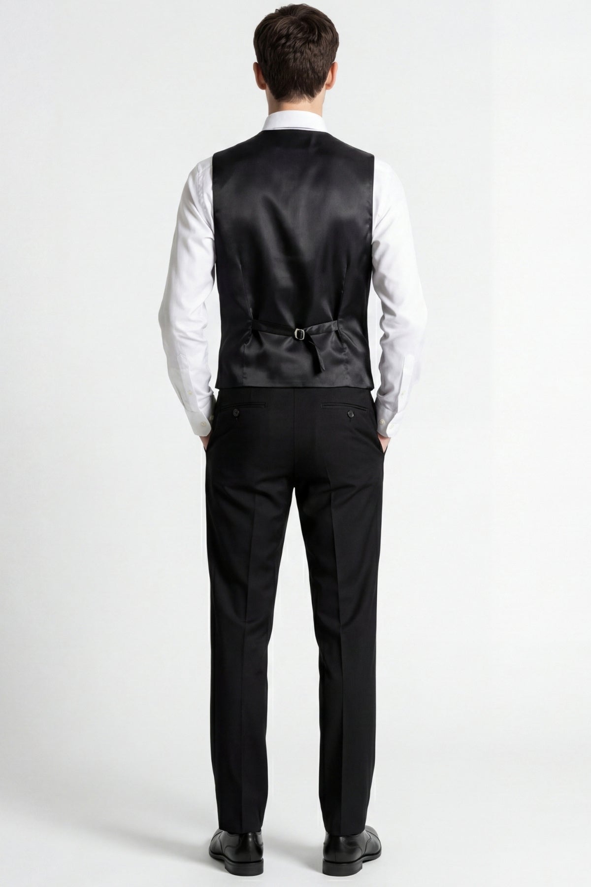 Raffi Harry Brown Tux Suit Waistcoat in Black RRP £40