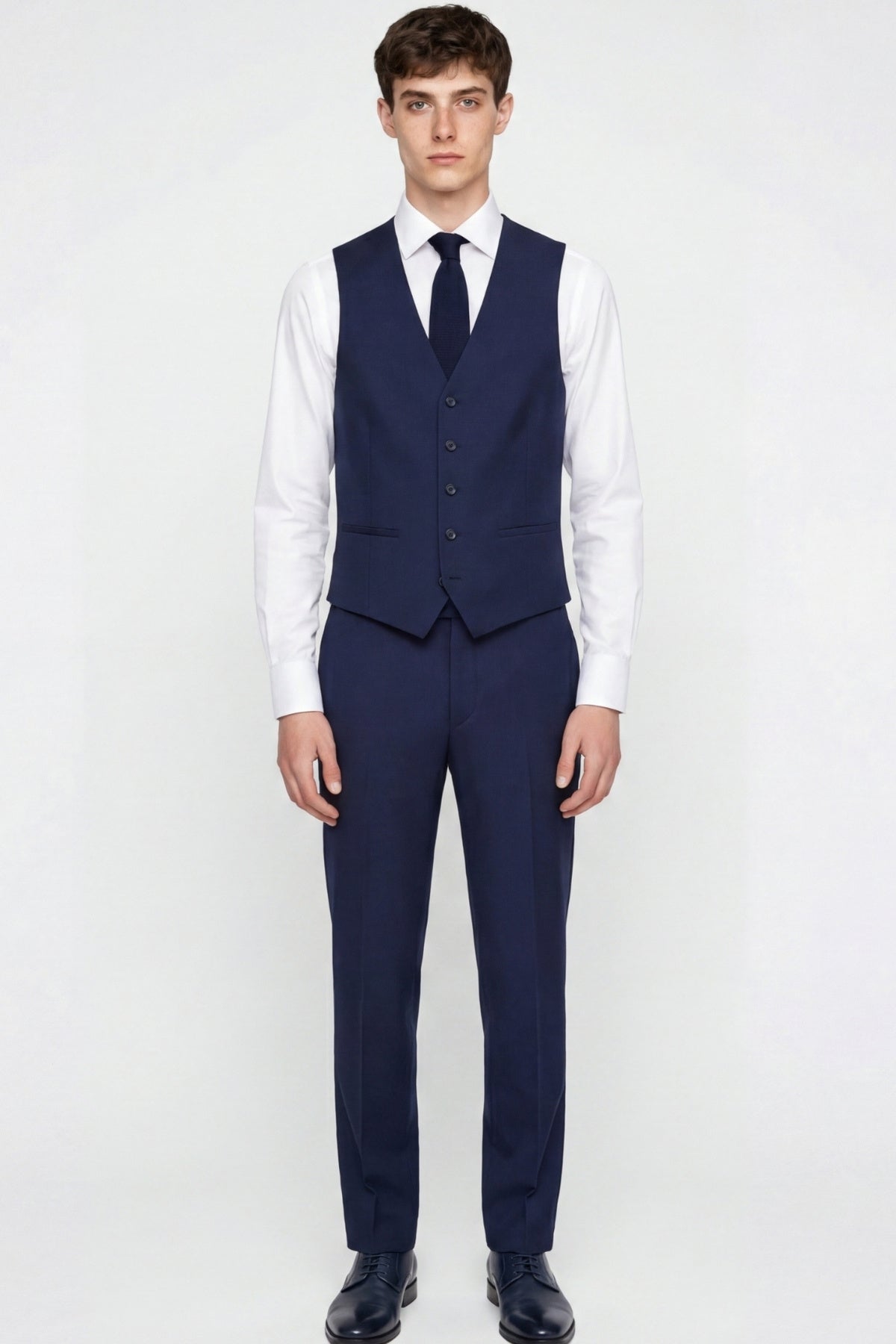 Raffi Harry Brown Suit Waisstcoat in Navy RRP £40