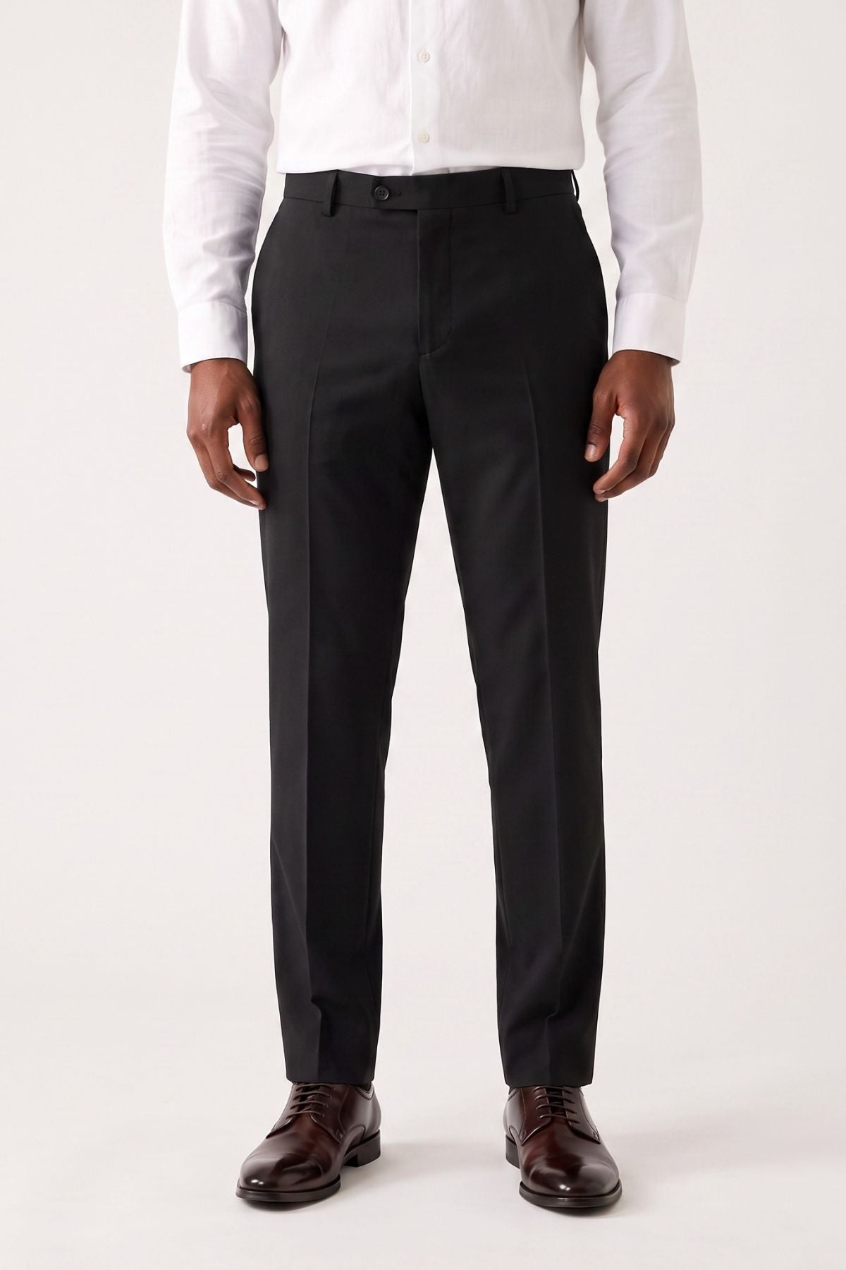 Raffi Harry Brown Suit Trousers in Black RRP £49