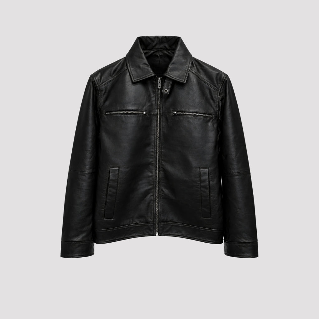 Harrington Leather Jacket in Black RRP £269