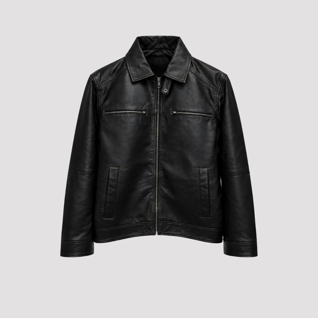 Harrington Leather Jacket in Black RRP £269