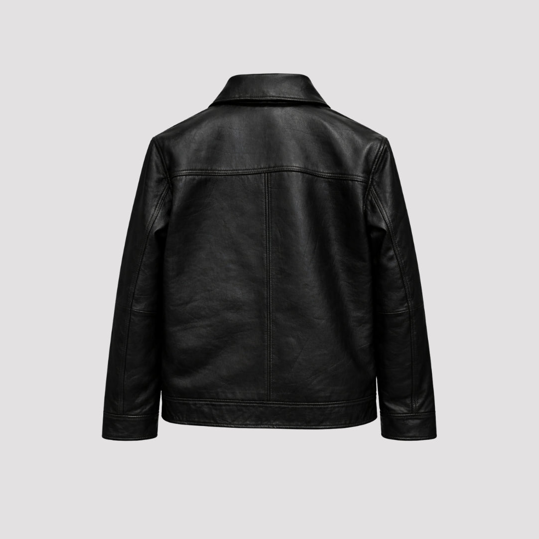 Harrington Leather Jacket in Black RRP £269