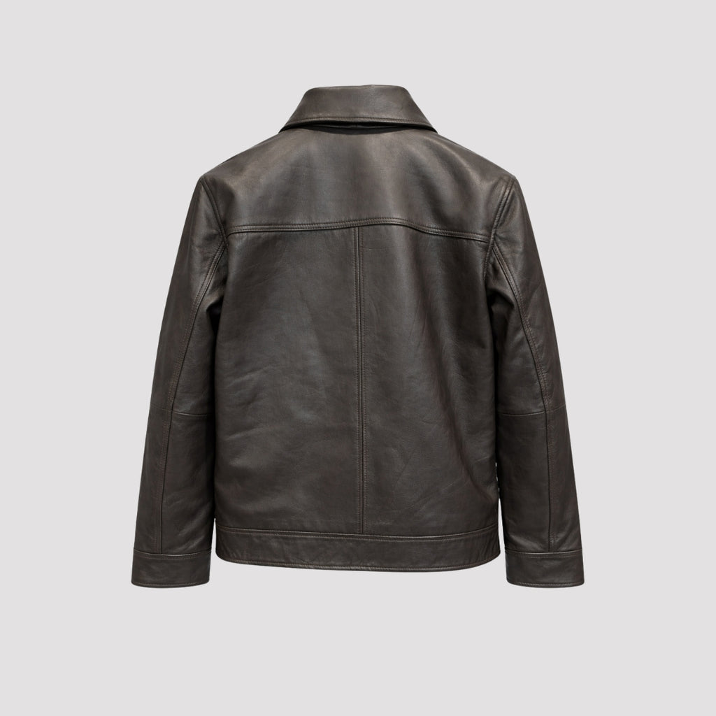 Harrington Leather Jacket in Brown RRP £269